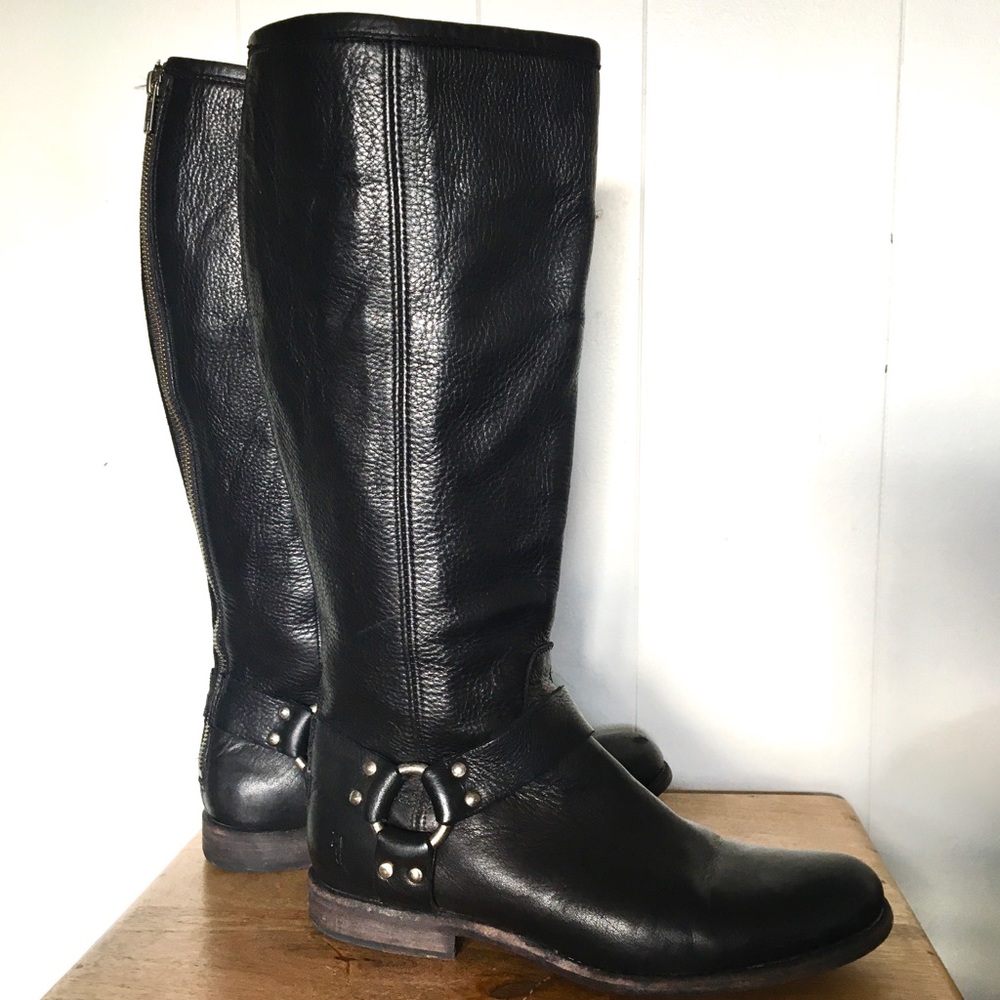 Frye Phillip Harness Black Size 9.5 B
